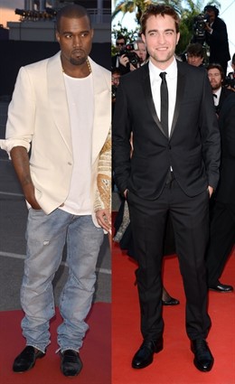 Montaje de Kanye West y Robert Pattinson en el Festival de Cannes 