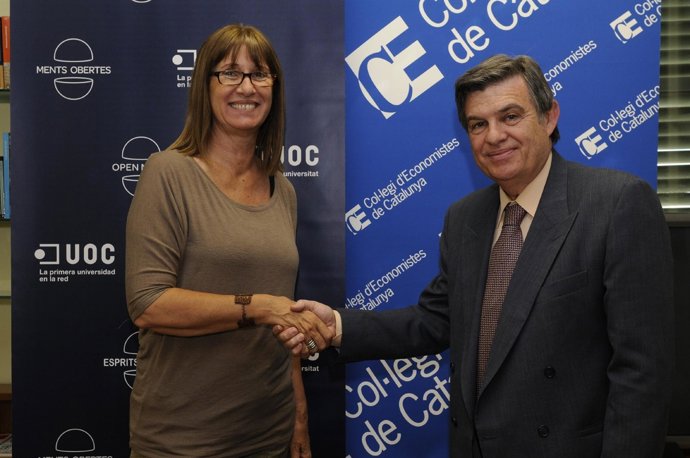 La Rectora De La UOC, Imma Tubella, Y El Decano Del CEC, Joan B. Casas 