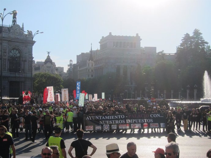 Instantánea De La Manifestación De Trabajadores Municipales De Madrid