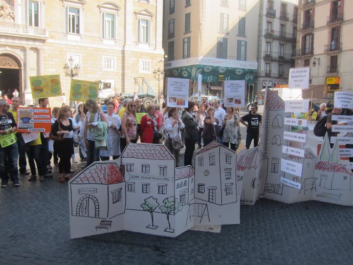 Protesta de escuelas públicas en Barcelona