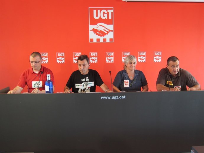 C.Péres (CSIF), S.Bayo (CATAC), E.Morales (UGT), Y P.Garrido (CC.OO.)