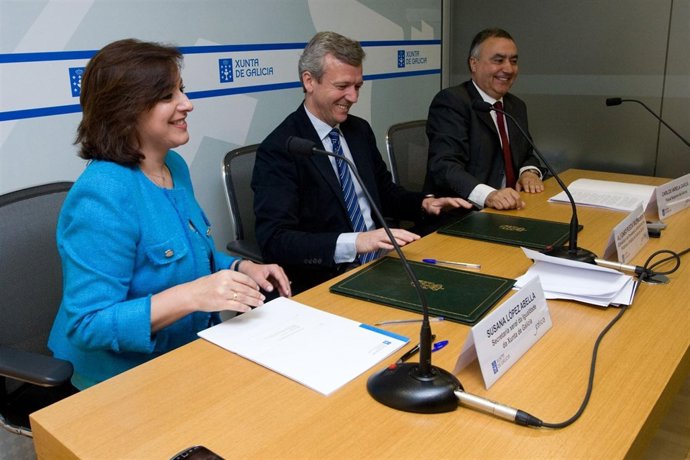 Alfonso Rueda E Susana Lopez Abella Asinan Un Acordo De Colaboracion En Materia 