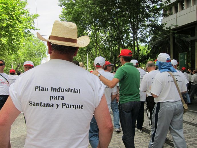 Extrabajadores De Santana En La Marcha De Hoy Hasta Jaén