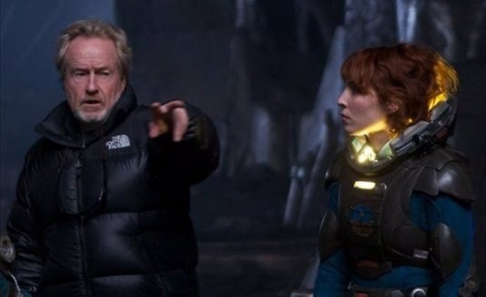 Ridley Scott en el rodaje de Prometheus