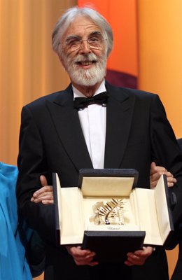 Michael  Haneke con la Palma de Oro en Cannes