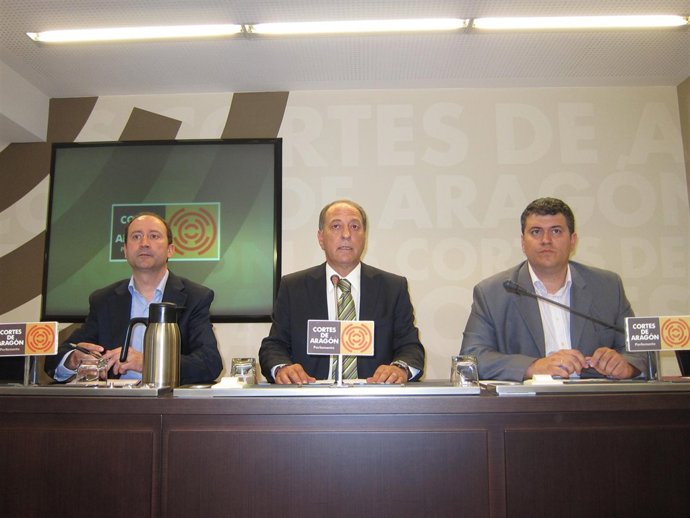 Romero (IU), Ibáñez (PSOE)  Y Palacín (CHA)