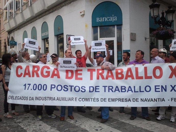Protesta De Trabajadores Del Naval En Ferrol