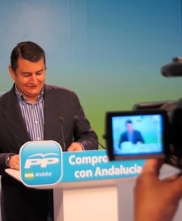 El Secretario General Del PP-A, Antonio Sanz, Hoy En Rueda De Prensa