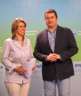 Teresa Ruiz Sillero Y Antonio Sanz (PP-A) Hoy En Rueda De Prensa