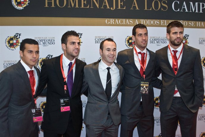 Pedro, Cesc, Iniesta, Busquet, Piqué