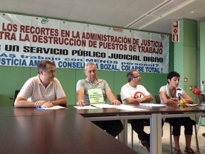 R.Diéguez (UGT), S.Silva (Csif), V.Navarro (Staj), N.Medina (CC.OO)