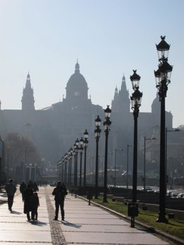 MNAC, Avenida Maria Cristina, Palau Nacional, Farolas