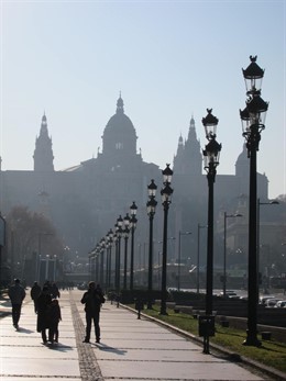 MNAC, Avenida Maria Cristina, Palau Nacional, Farolas