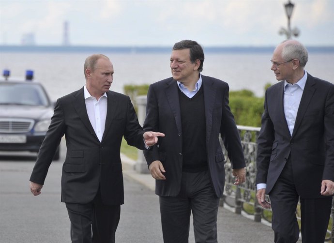 Vladimir Putin,  José Manuel Durao Barroso Y Herman Van Rompuy