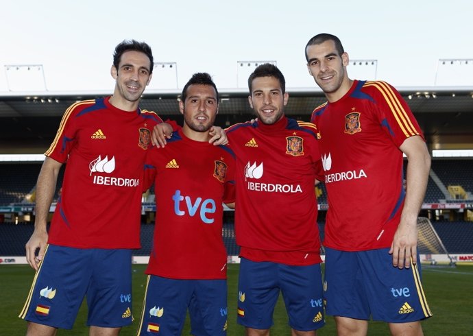 Juanfran Cazorla Jordi Alba Negredo Seleccion Española Futbol