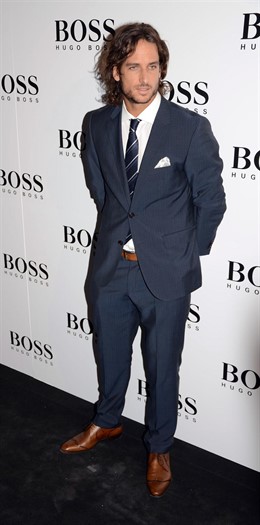 Posado de Feliciano López en la fiesta de Hugo Boss 