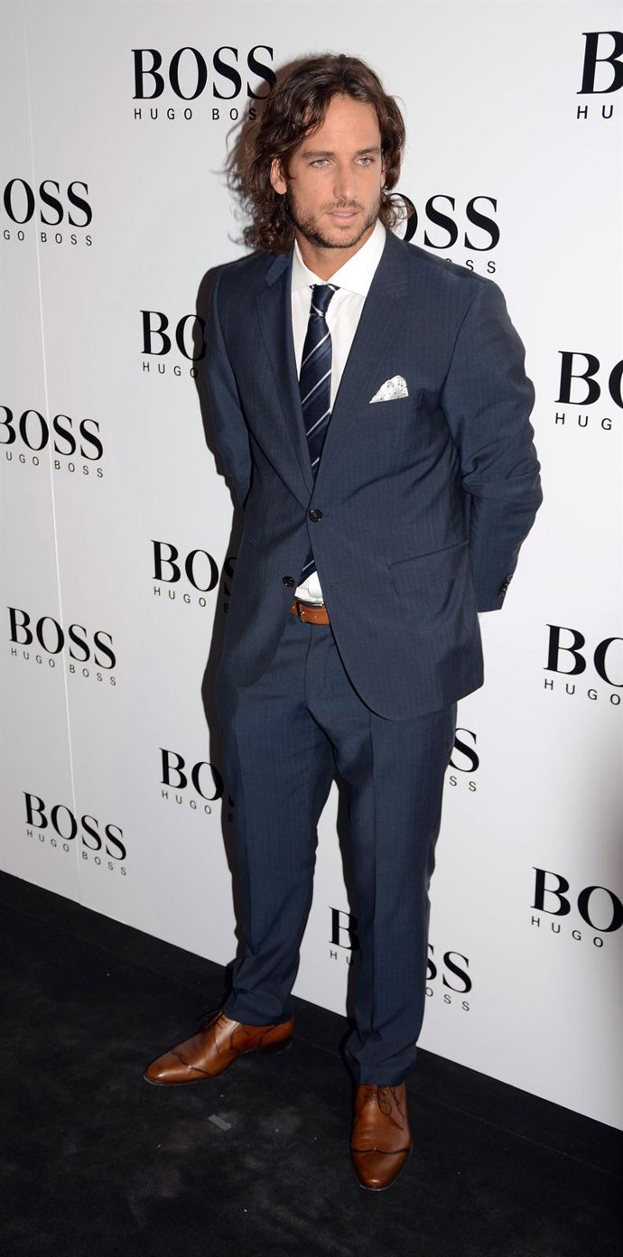 Posado de Feliciano López en la fiesta de Hugo Boss 