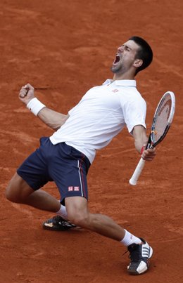 El Tenista Serbia Novak Djokovic Celebra El Pase A Semifinales