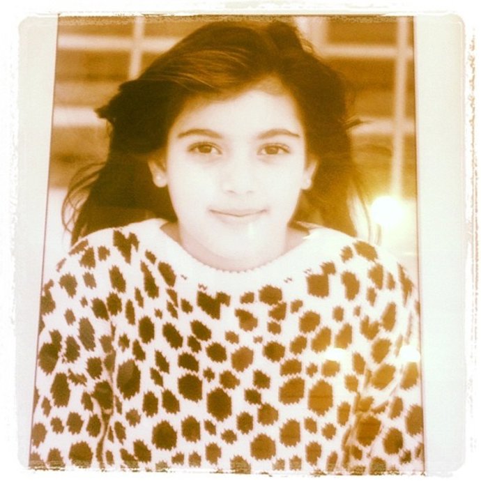 Kim Kardashian con siete años