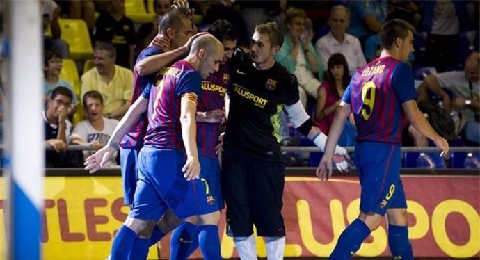 El Barcelona De Fútbol Sala Celebra Su Pase A Semifinales De Copa