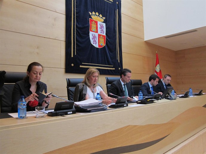 Pilar Del Olmo (Centro), Minutos Antes De Su Comparecencia En Las Cortes