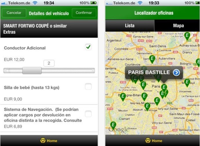 Aplicación Europcar
