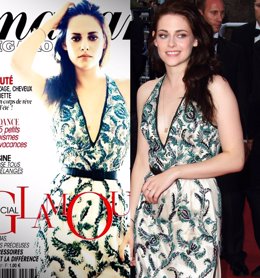 Montaje de Kristen Stewart en la portada de 'Madame Figaro' y en Cannes