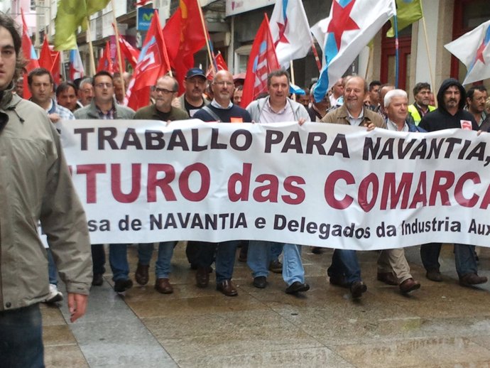Cabecera De La Manifestación Del Naval En Ferrol