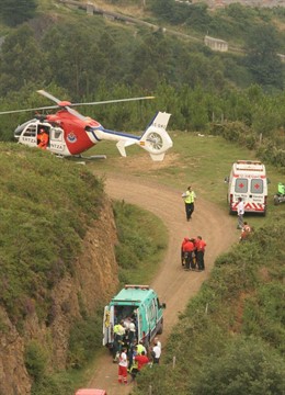 Rescate del helicóptero de la Ertzaintza