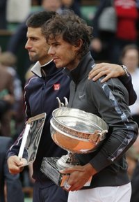 Tenis/Roland Garros.- Djokovic: "El primer parón me ayudó un poco, el segundo a Nadal"