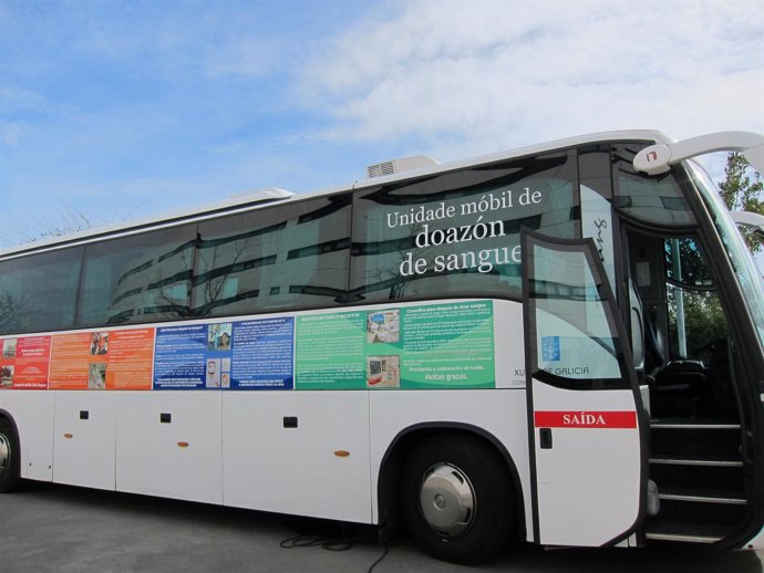 Unidad Móvil Del CTG Para Donación De Sangre En Galicia.