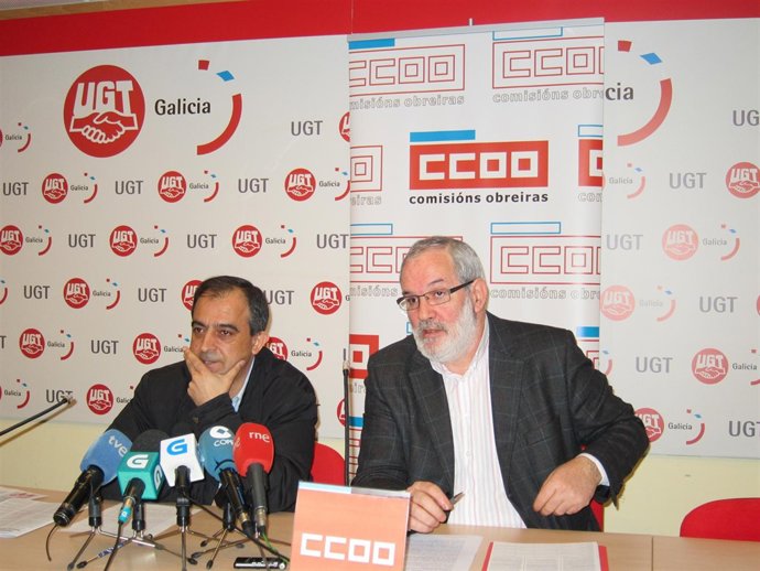 José Antonio Gómez  (UGT) y José Manuel Sánchez Aguión (CC.OO.) 