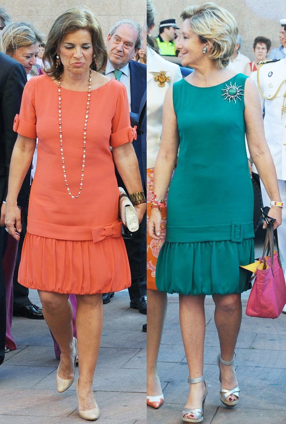 Montaje de Ana Botella y Esperanza Aguirre luciendo vestidos parecidos 