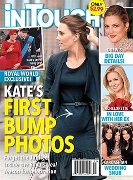 Portada de la revista 'In Touch' en donde se observa la barriga de Kate
