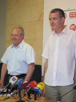 Los Secretarios Regionales De CCOO, Daniel Bueno, Y UGT, Antonio Jiménez