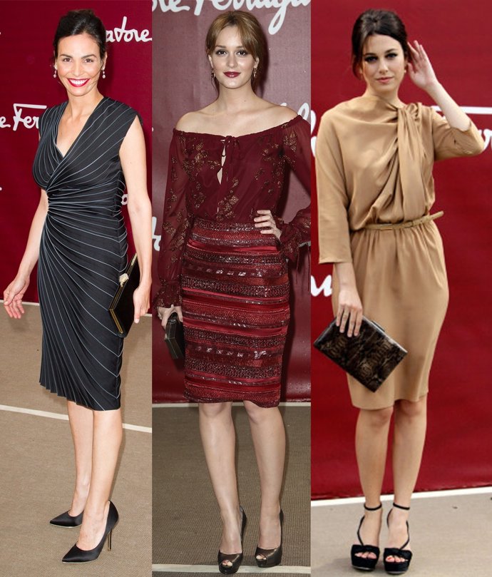 Montaje de Inés Sastre, Leighton Meester y Blanca Suárez en Salvatore Ferragamo