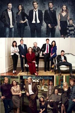 Montaje The Following, Political Animals, The Newsroom