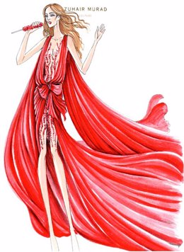 Boceto de los diseños de Zuhair Murat que Jennifer Lopez lucirá durante su gira 
