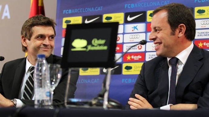 El Entrenador, Tito Vilanova, Y Presidente, Sandro Rosell, Del FC Barcelona