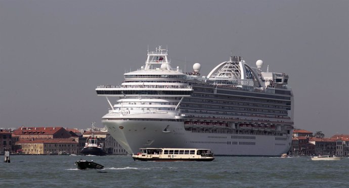 Ruby Princess Cruise Ship Is Seen In The Venice Lagoon