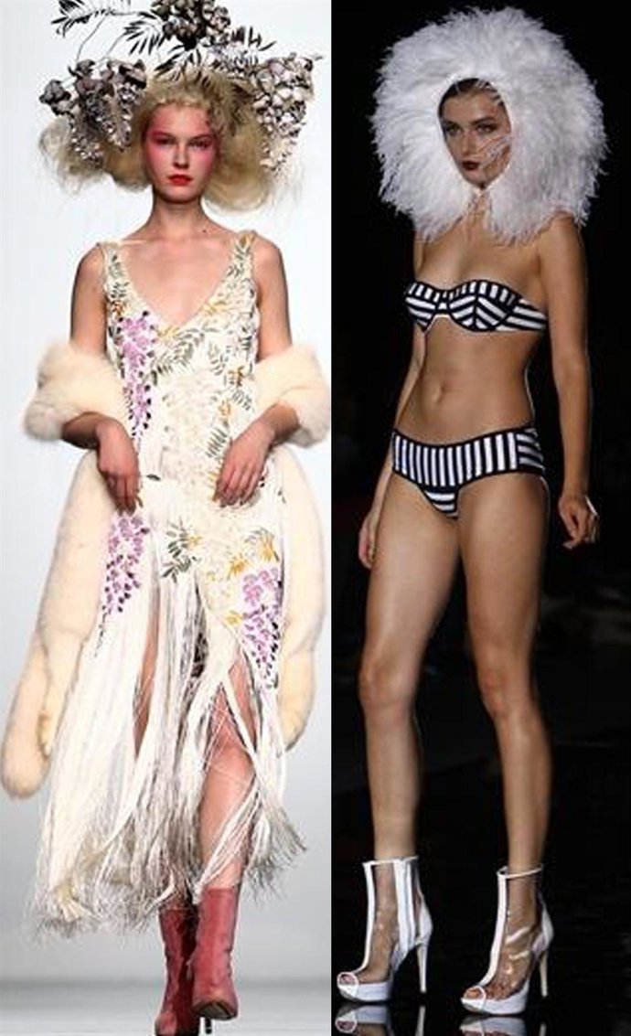 Montaje de los diseños de Elisa Palomino y Andrés Sardá 