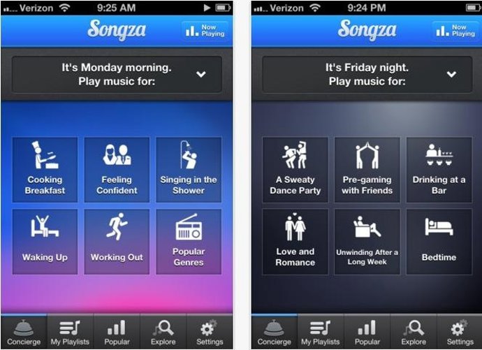 Aplicación Songza