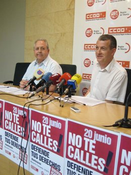 Los Secretarios Regionales De CCOO, Daniel Bueno, Y De UGT, Antonio Jiménez