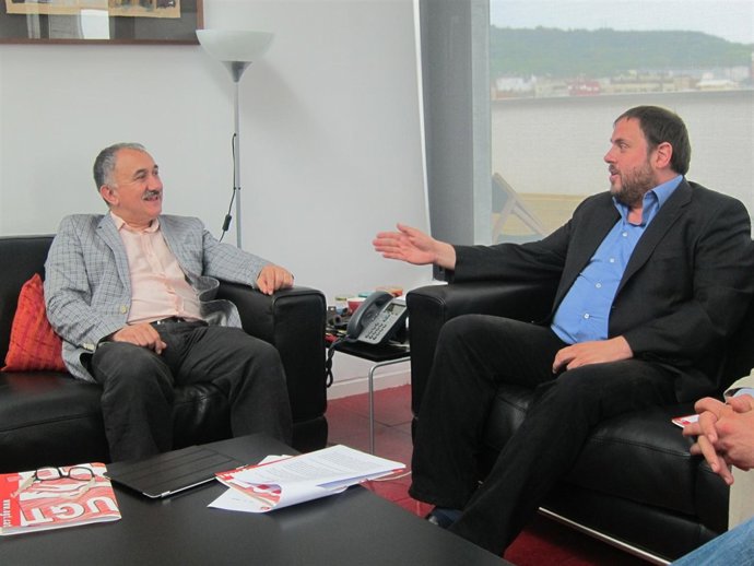 Josep Maria Álvarez (UGT) Y Oriol Junqueras (ERC)