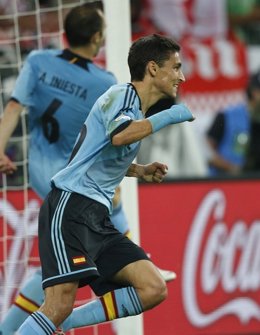 Jesus Navas Celebrando Gol Selección Española