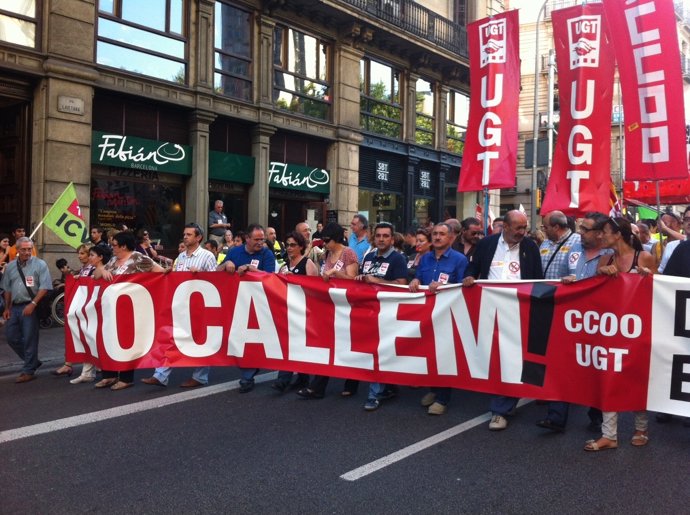 Manifestación En Barcelona Contra La  Reforma Laboral