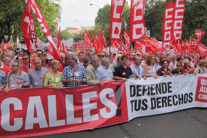 Manifestación De Madrid De Los Sindicatos Contra Las Políticas Del Gobierno