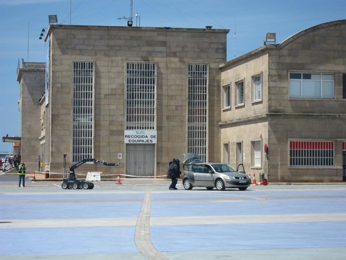 Simulacro en el marco de jornadas policiales en Vigo