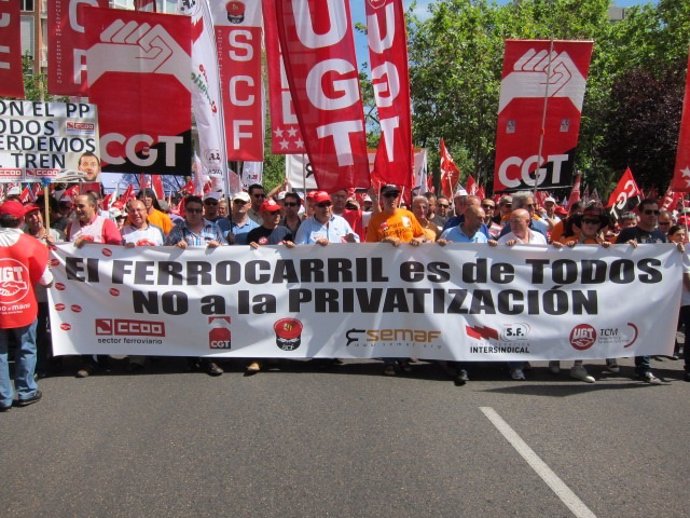 Manifestación Sindicatos Ferrocarril