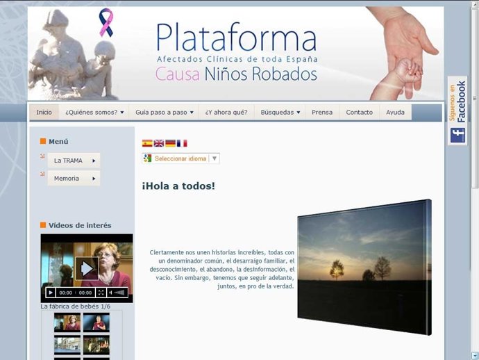 Web De La Plataforma De Niños Robados